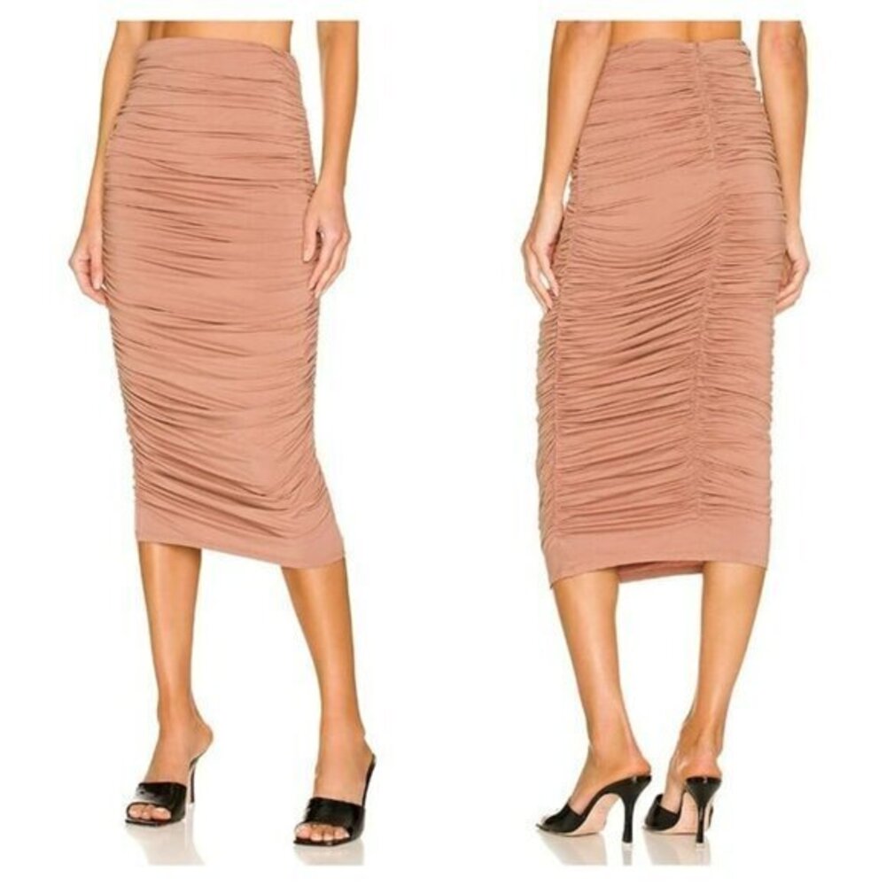 NBD Ester Midi Skirt - Nude Brown